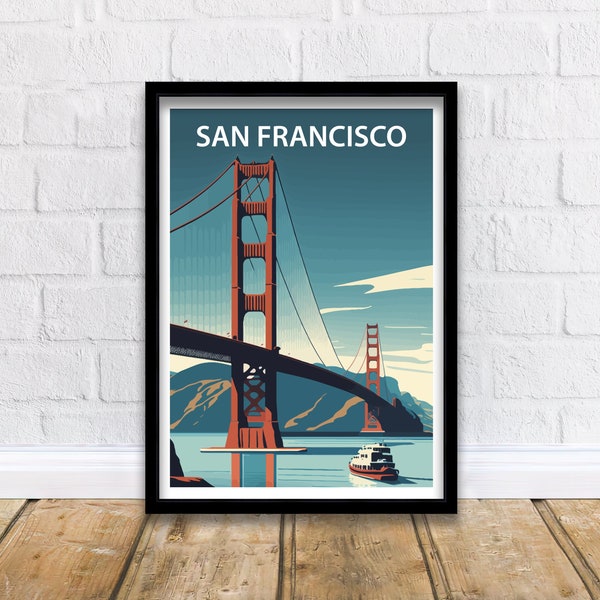 Impresión de arte del puente Golden Gate / Puente Golden Gate / Impresión de San Francisco / Golden Gate / Arte de la pared de viaje / Cartel de Golden Gate / Cartel de viaje