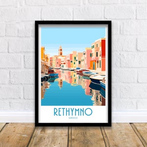 Rethymno Travel Print Wall Art Rethymno Wall Hanging Home Décor Rethymno Gift Lover Greece Art Lover Gift Rethymno Wall Décor Print Rethymno