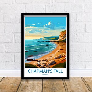 Chapmans Fall Dorset Travel Print Chapmans Wall Decor UK Chapmans Art Chapmans Wall Art UK Poster Gift for Nature Lovers Chapmans Fall Print