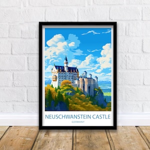 Neuschwanstein Castle Travel Print Neuschwanstein Wall Decor Germany Neuschwanstein Art Neuschwanstein Wall Art Germany Poster Gift Castle