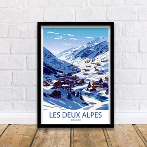 Les Deux Alpes Travel Print Les Deux Alpes Wall Decor France Les Deux Alpes Art Les Deux Alpes Wall Art France Poster Gift for Ski Lovers