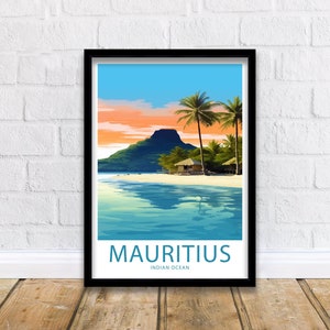 Mauritius Print Mauritius Poster Home Décor Mauritius Indian Ocean Art Wall Mauritius Indian Ocean Wall Decor Mauritius Gift Wall Art