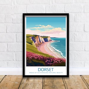 Areas of Natural Beauty Dorset Travel Print Dorset Wall Decor UK Dorset Art Dorset Wall Art UK Poster Gift for Nature Lovers AONB Dorset