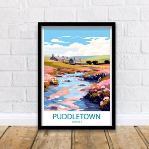 Puddletown Travel Print Puddletown Wall Decor UK Puddletown Art Puddletown Wall Art UK Poster Gift for Dorset Village Lovers Puddletown Art