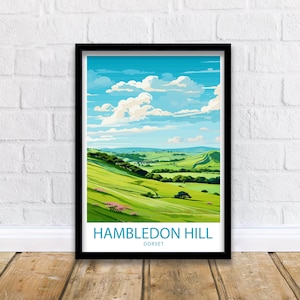 Hambledon Hill Travel Print Hambledon Wall Decor UK Hambledon Art Hambledon Wall Art UK Poster Gift for History Lovers Hambledon Hill Print