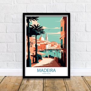 Madeira Travel Print Madeira Wall Decor Portugal Madeira Art Madeira Wall Art Portugal Poster Gift Madeira Wall Poster Madeira Gift Poster