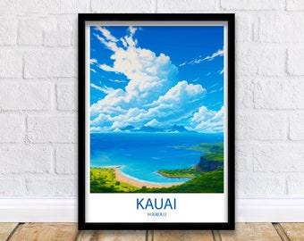 Kauai Travel Print Kauai Wall Decor Hawaii Kauai Art Kauai Wall Art Hawaii Poster Gift for Tropical Paradise Lovers Kauai Travel Poster Art