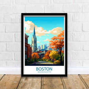 Boston print Boston New York State poster woondecoratie Boston New York State Wall Art Boston New York staat muur decor Boston print cadeau kunst