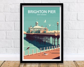 Brighton Pier Art Print | Brighton Print | Brighton Art | Brighton Pier Print | Brighton Poster | Seaside | Brighton Pier Poster