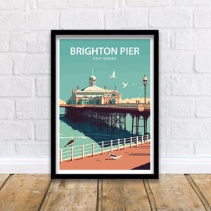 Brighton Pier Art Print | Brighton Print | Brighton Art | Brighton Pier Print | Brighton Poster | Seaside | Brighton Pier Poster