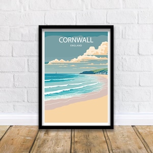 Impresión artística de Cornualles / Póster de viaje de Cornualles / Impresión artística de Cornualles / Arte mural / Impresión artística / Impresión de viaje