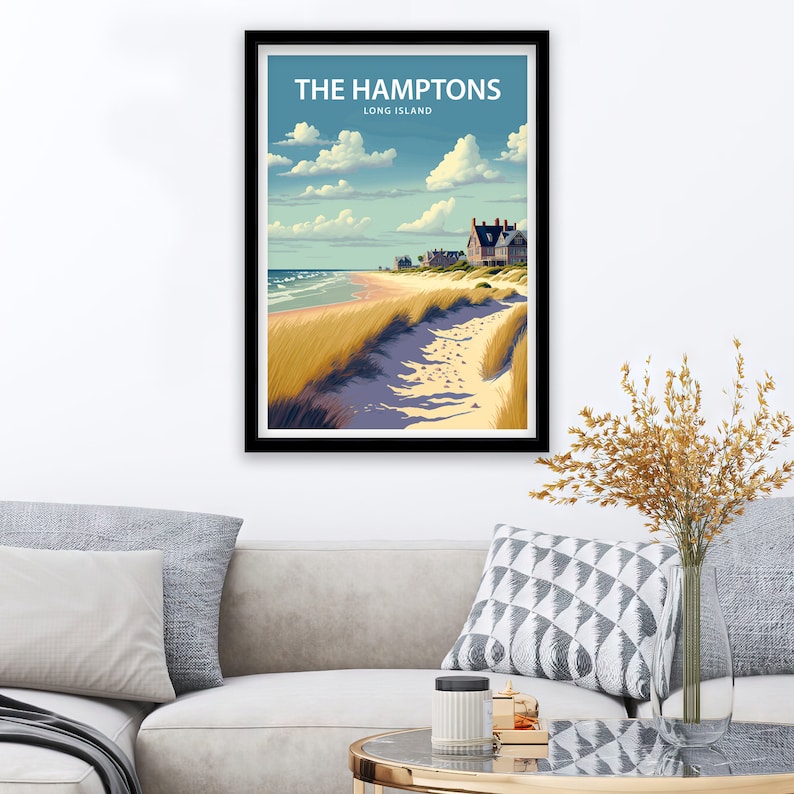 The Hamptons Art Print the Hamptons Poster Home Decor Etsy