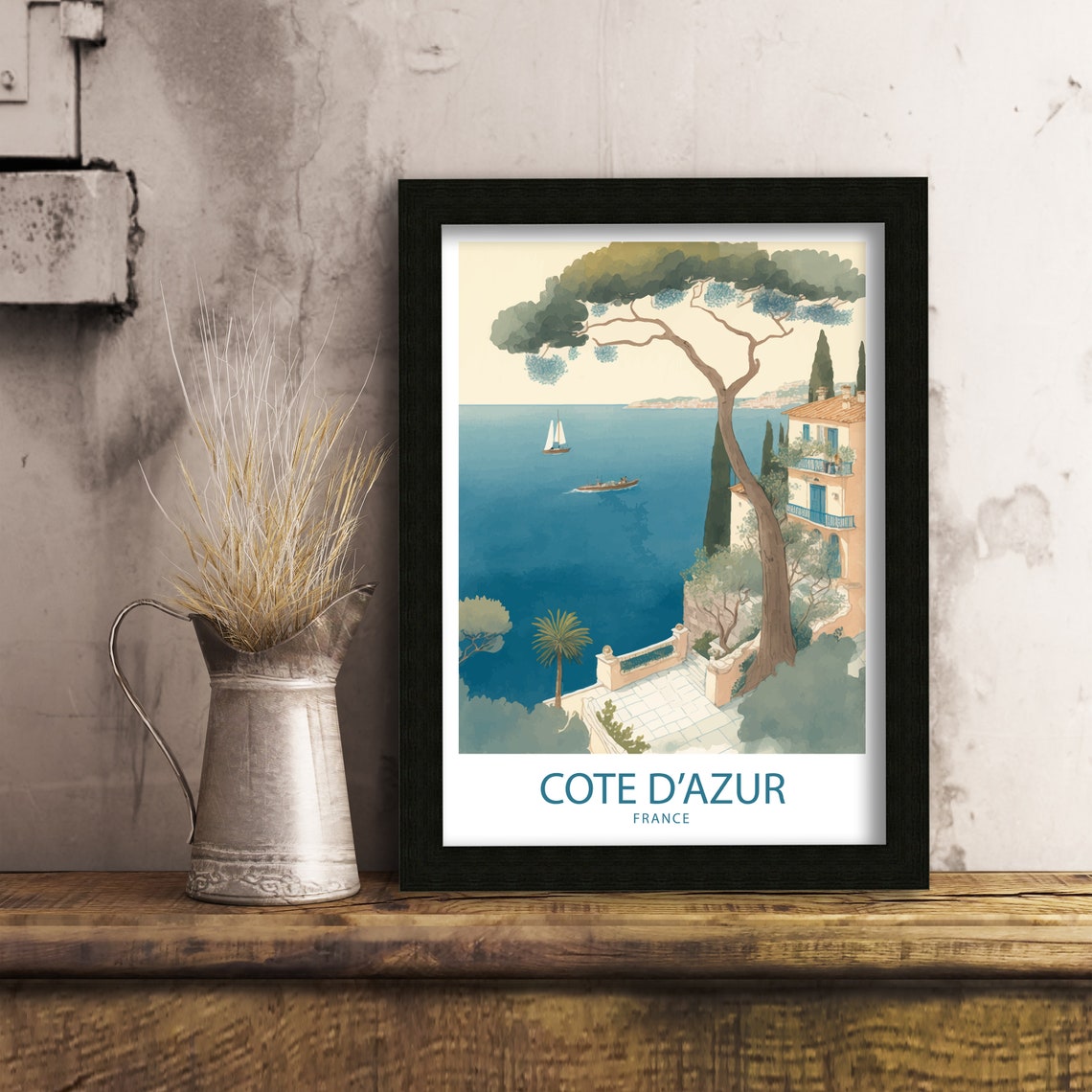 Cote D'azur Art Print | Travel Poster | Cote D' Azur Poster | France ...
