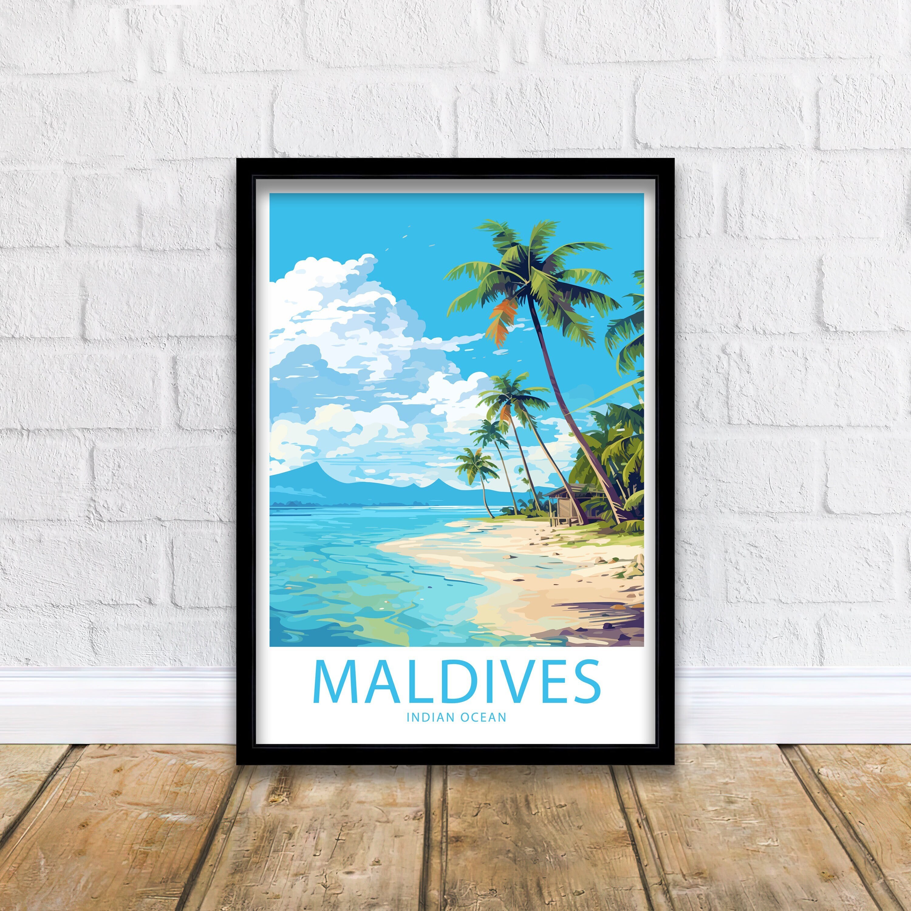 Maldives Print Maldives Indian Ocean Poster Home Décor Maldives Indian Ocean Wall Art Maldives Indian Ocean Wall Decor Maldives Print Gift