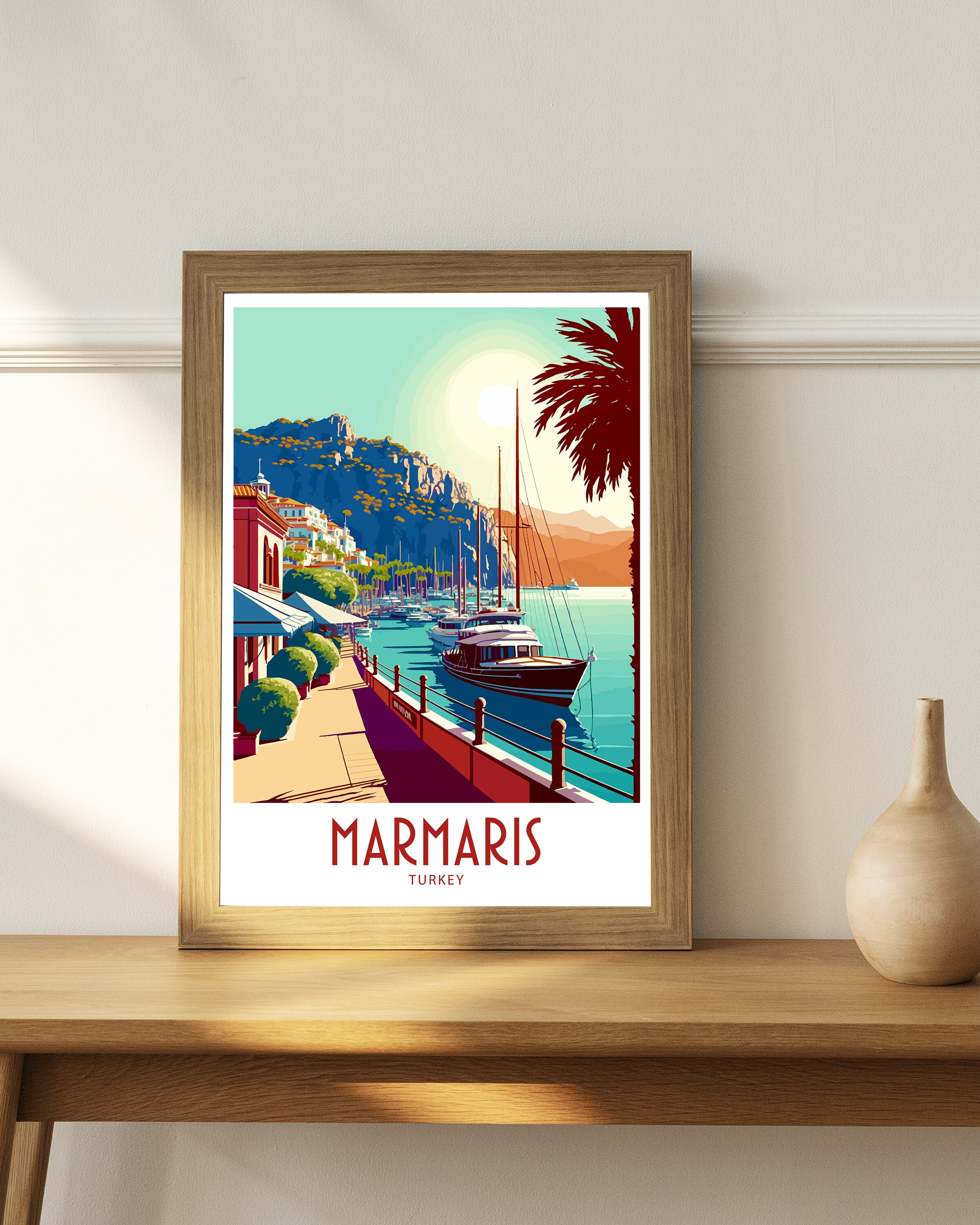 Marmaris Travel Print Wall Art Marmaris Turkey Travel Poster picture