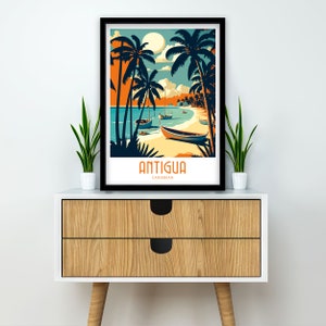 Antigua Travel Print Antigua Wall Art Antigua Home Living Decor Antigua Illustration Travel Poster Gift For Antigua Wall Decor Antigua Gift image 6