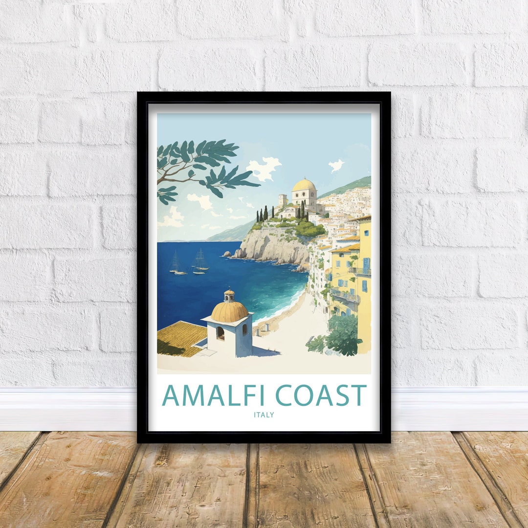 Amalfi Coast Travel Print Wall Art Amalfi Coast Italy Travel Poster ...