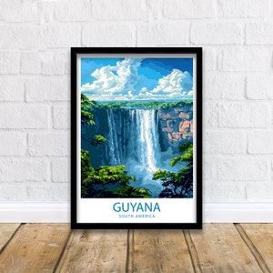 Guyana Travel Print Guyana Wall Decor South America Guyana Art Guyana Wall Art South America Poster Gift Guyana Wall Art South America Gift