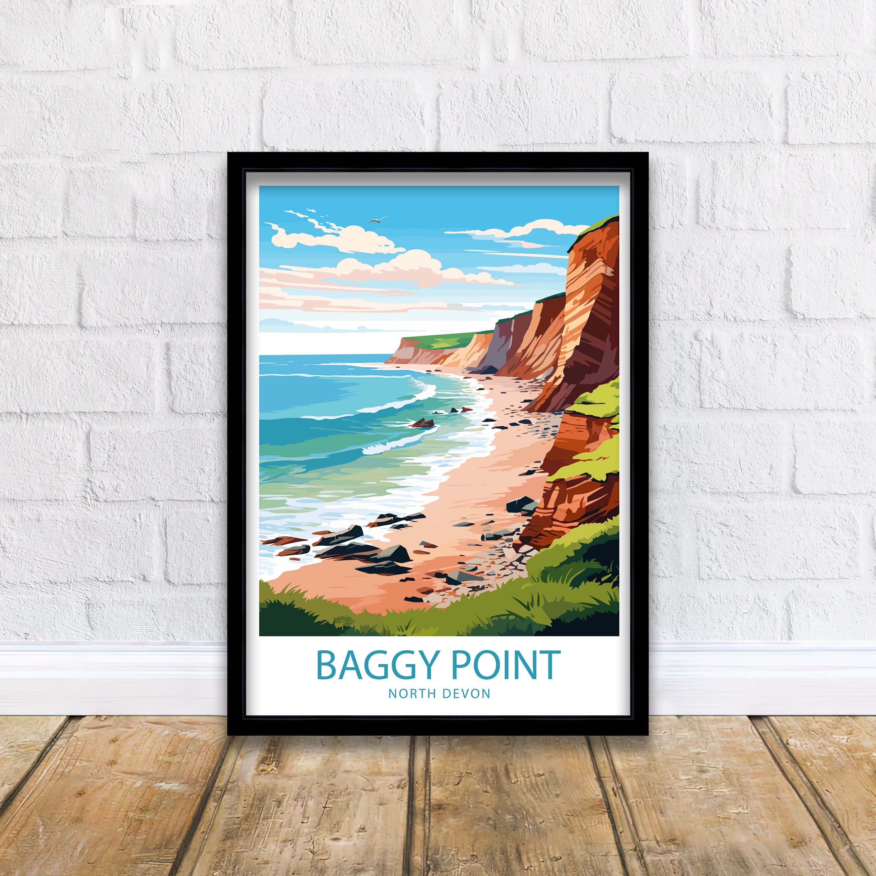 Baggy Point Travel Print Baggy Point Wall Decor UK Prints Baggy Point Art Illustration Baggy Point Wall Art UK Poster Gift for UK Travel