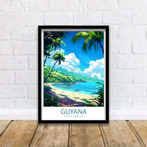 Guyana Travel Print Guyana Wall Decor South America Guyana Art Guyana Wall Art South America Poster Gift Guyana Wall Art South America Gift