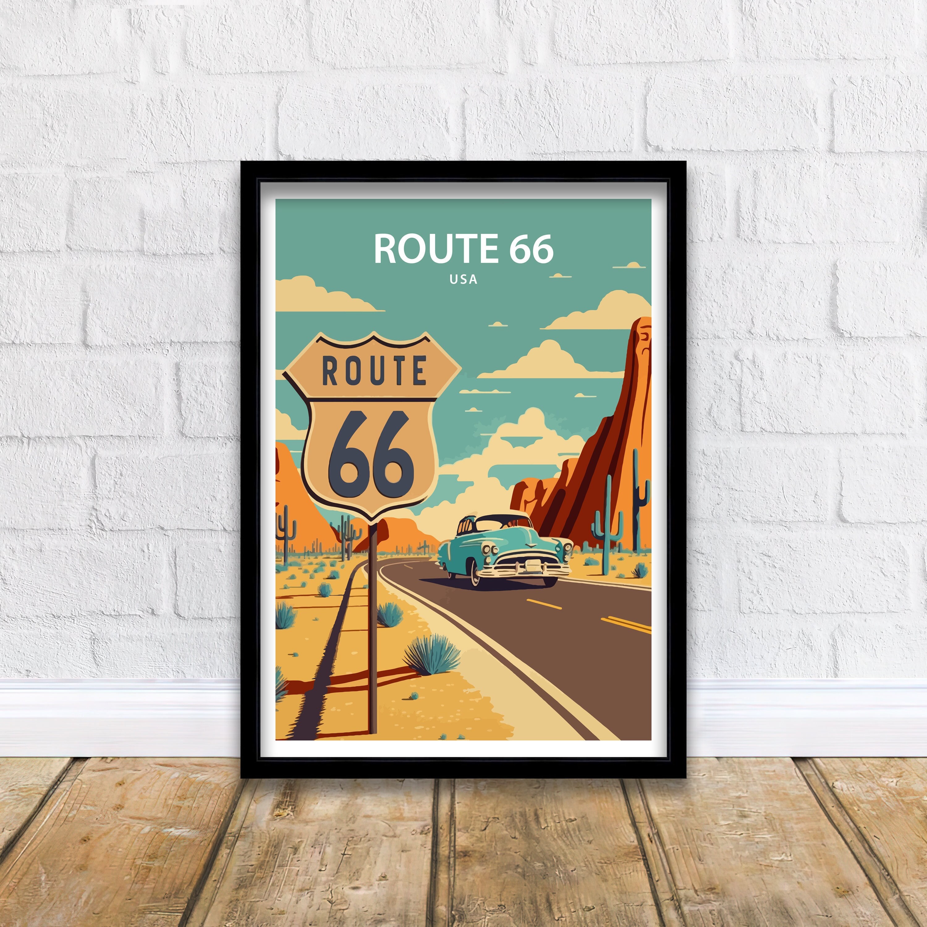 ルート６６ポスター Route 66 Art Print | Route 66 | Route 66 Wall Decor| Route 66