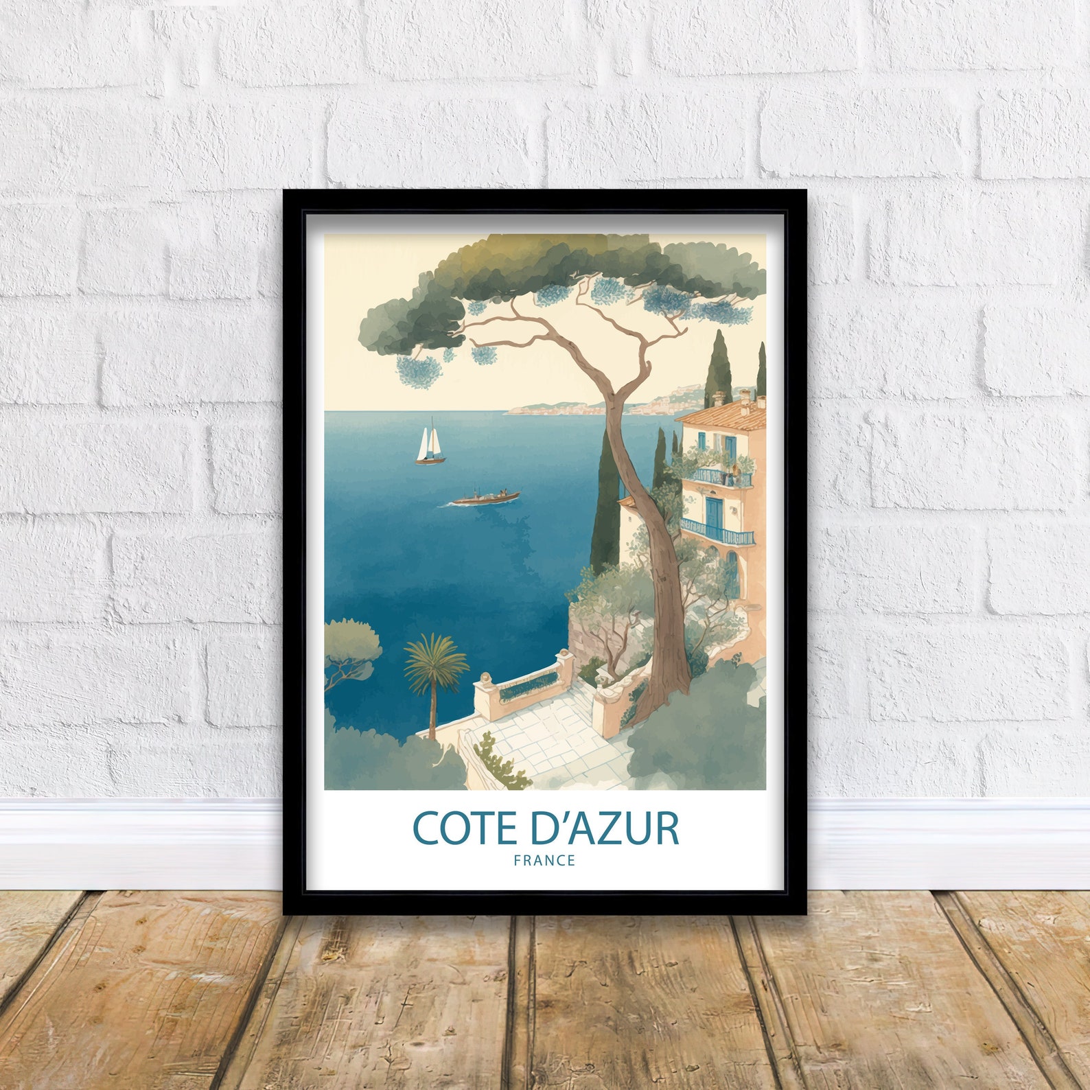 Cote D'azur Art Print | Travel Poster | Cote D' Azur Poster | France ...