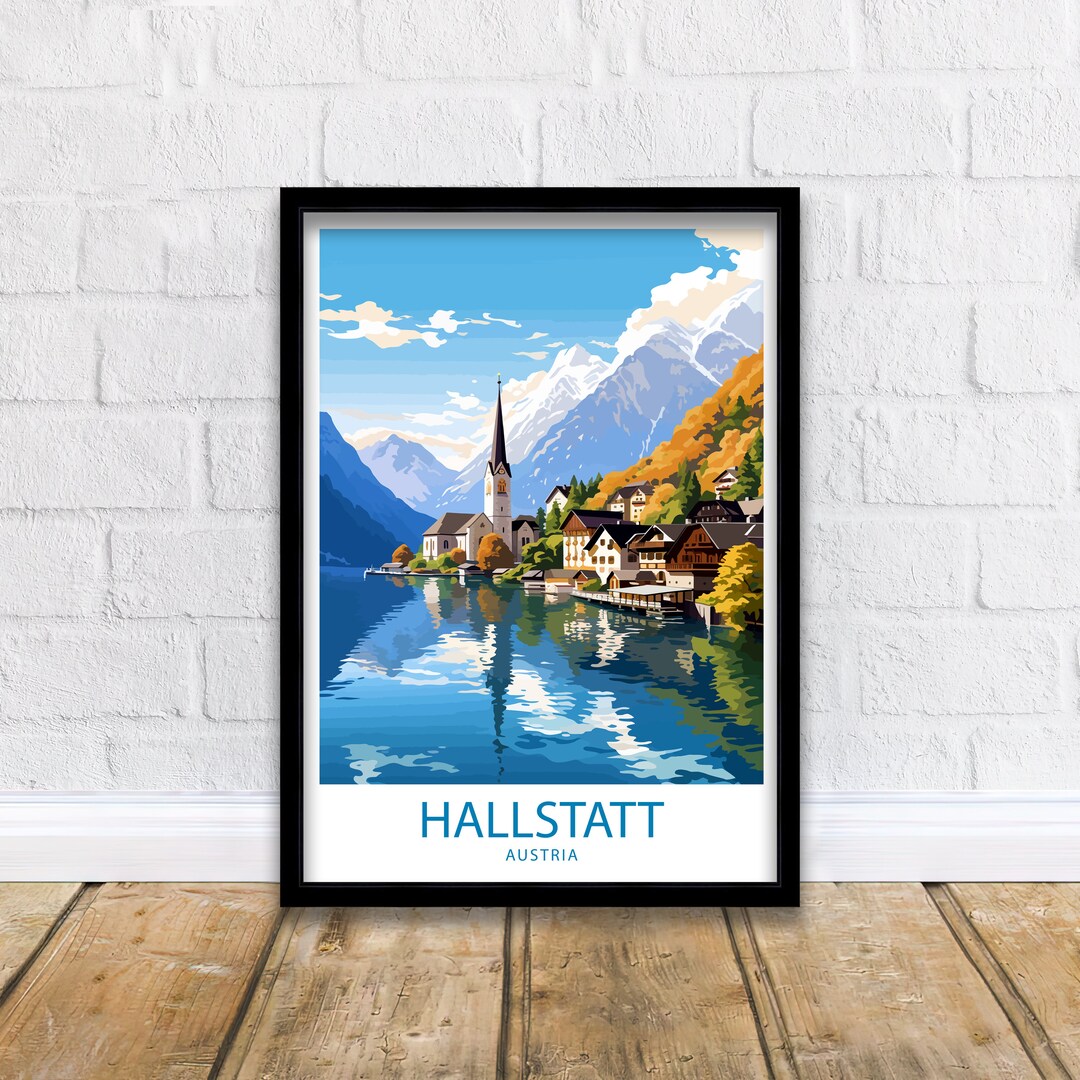 Hallstatt Travel Print Hallstatt Wall Decor Austria Hallstatt Art ...