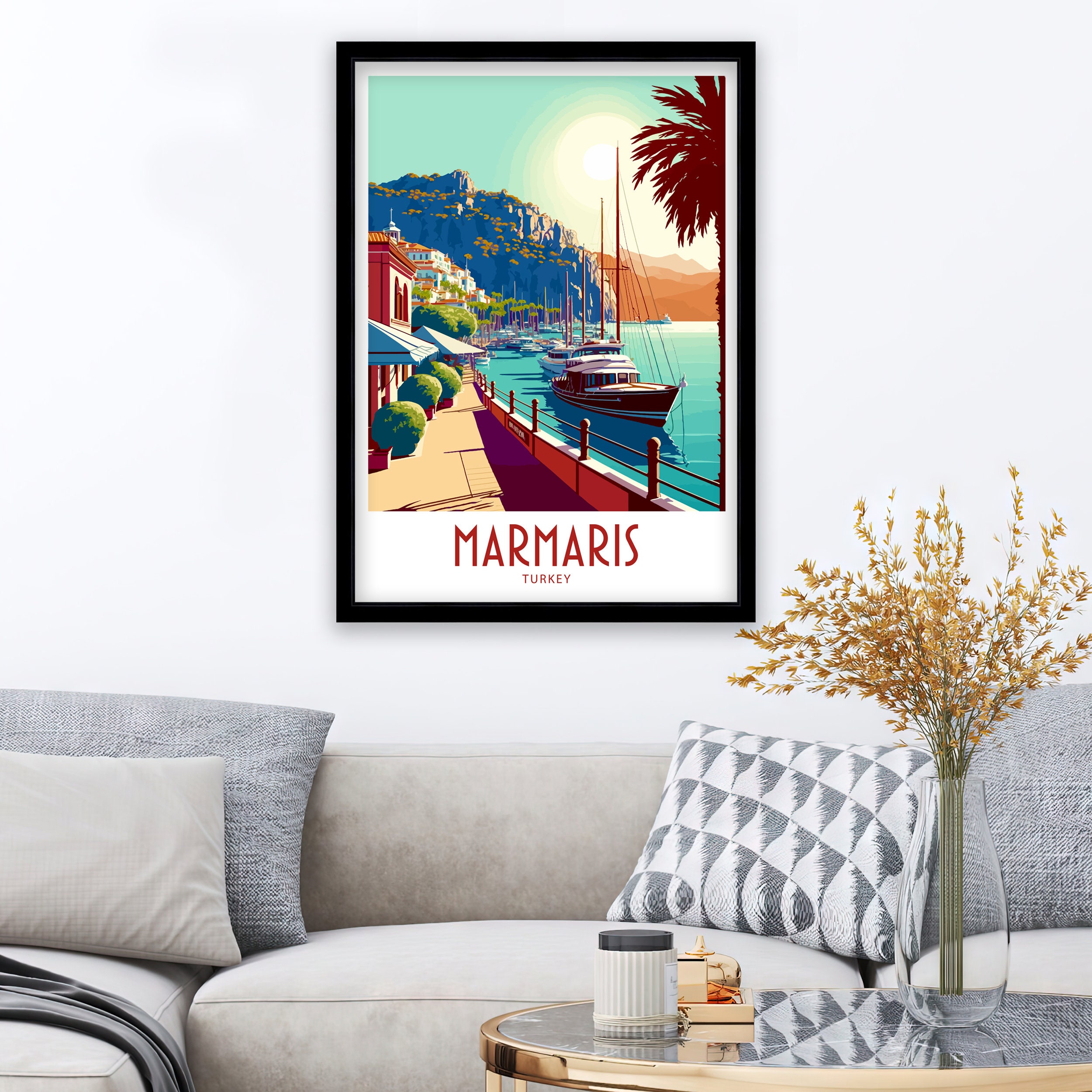 Marmaris Travel Print Wall Art Marmaris Turkey Travel Poster