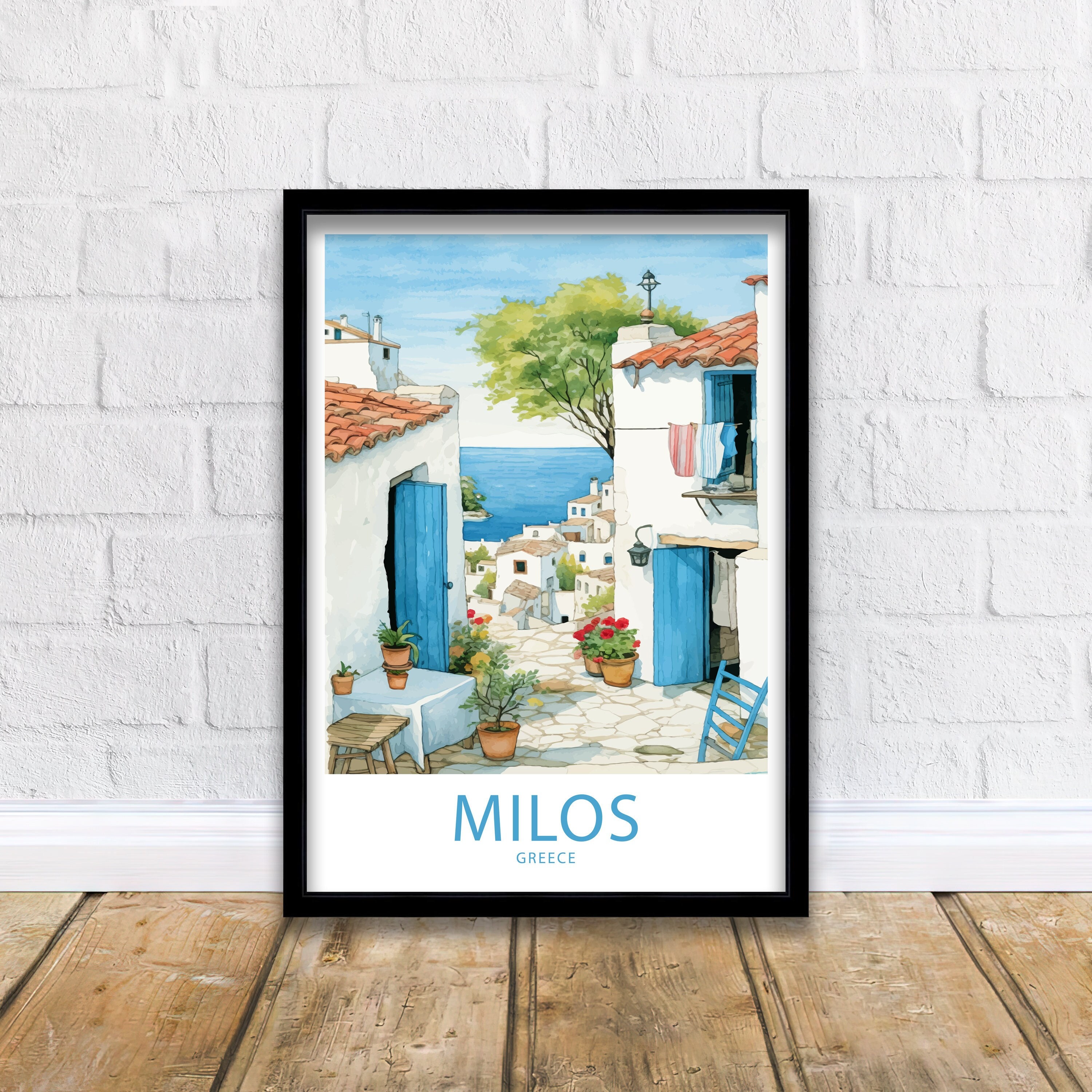 Milos Travel Print Milos Greece Poster Home Décor Milos Greece Art Print Milos Greece Room Milos Greece Gift Decor Milos Wall Decor Print