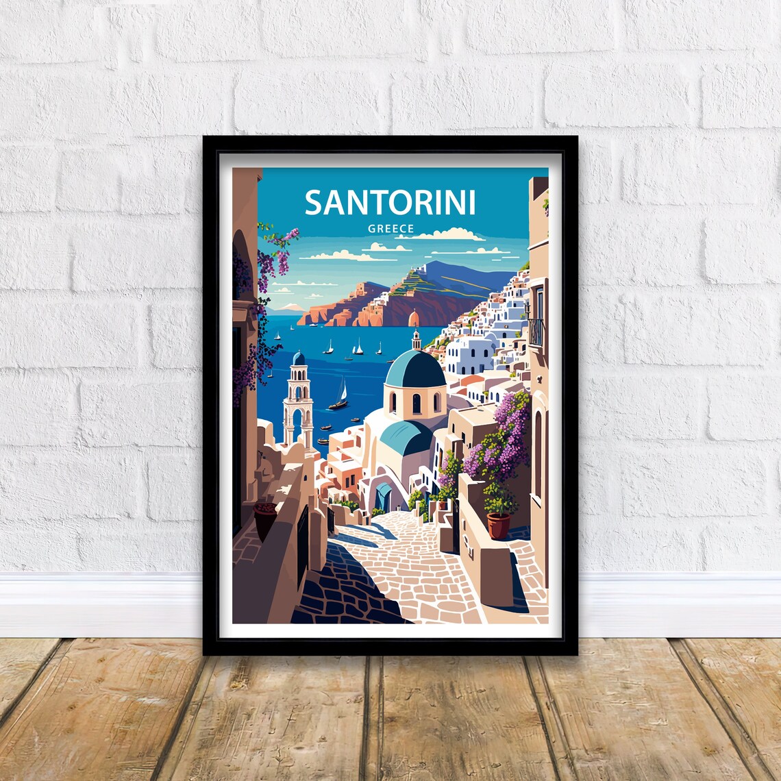 Santorini Art Print Santorini Santorini Poster Wall Art Etsy