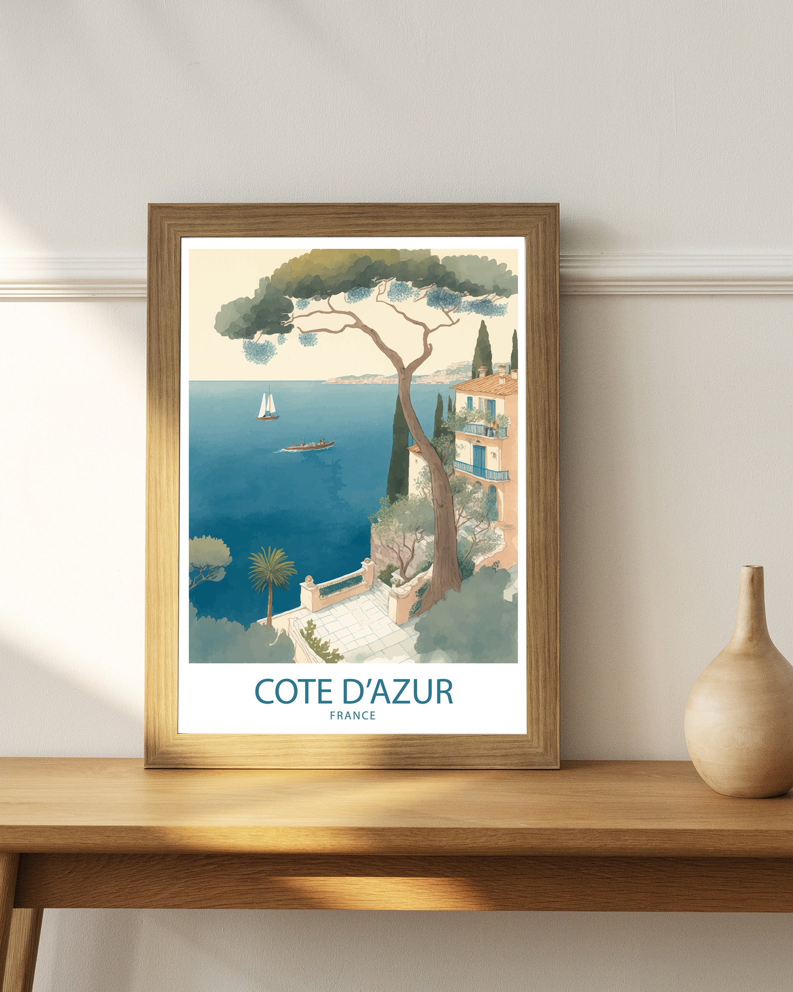 Cote D'azur Art Print | Travel Poster | Cote D' Azur Poster | France ...