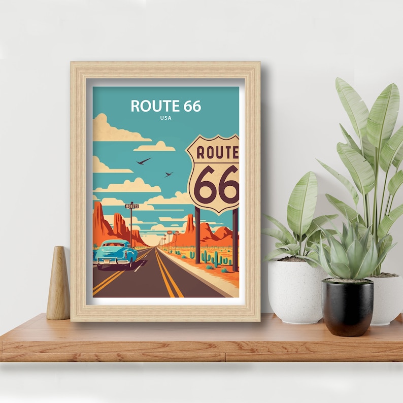 Route 66 Art Print Route 66 Route 66 Wall Decor Route 66 - Etsy