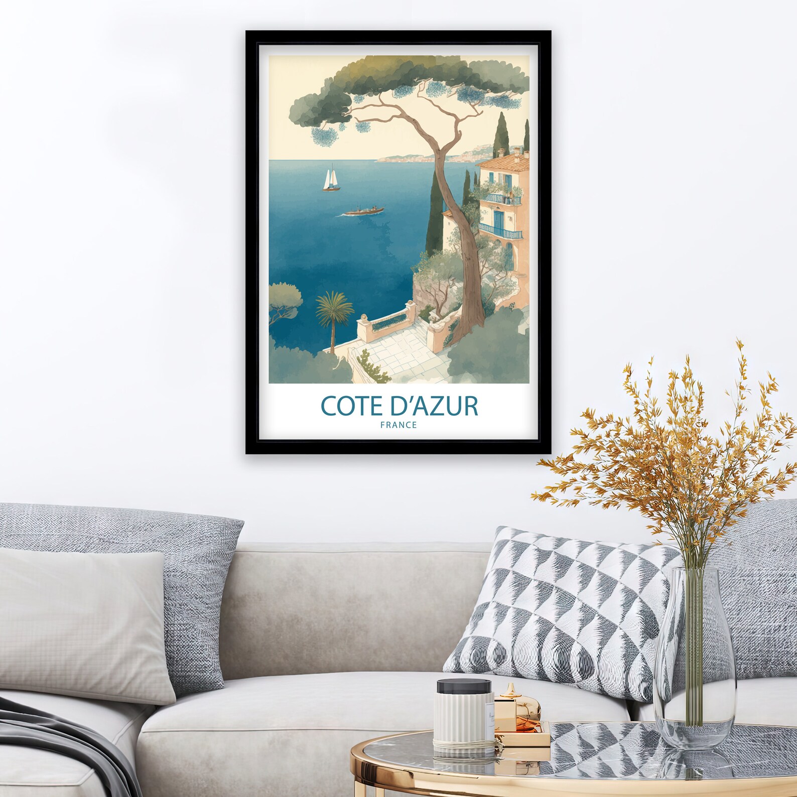 Cote D'azur Art Print | Travel Poster | Cote D' Azur Poster | France ...