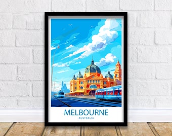 Impresión de viaje de Melbourne Decoración de pared de Melbourne Australia Arte de Melbourne Arte de pared de Melbourne Póster de Australia Regalo Melbourne