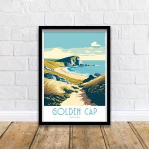 Golden Cap Travel Print Golden Cap Home Décor Golden Cap Dorset Art Print Golden Cap Room Print For Golden Cap Scenic Art Golden Cap Print
