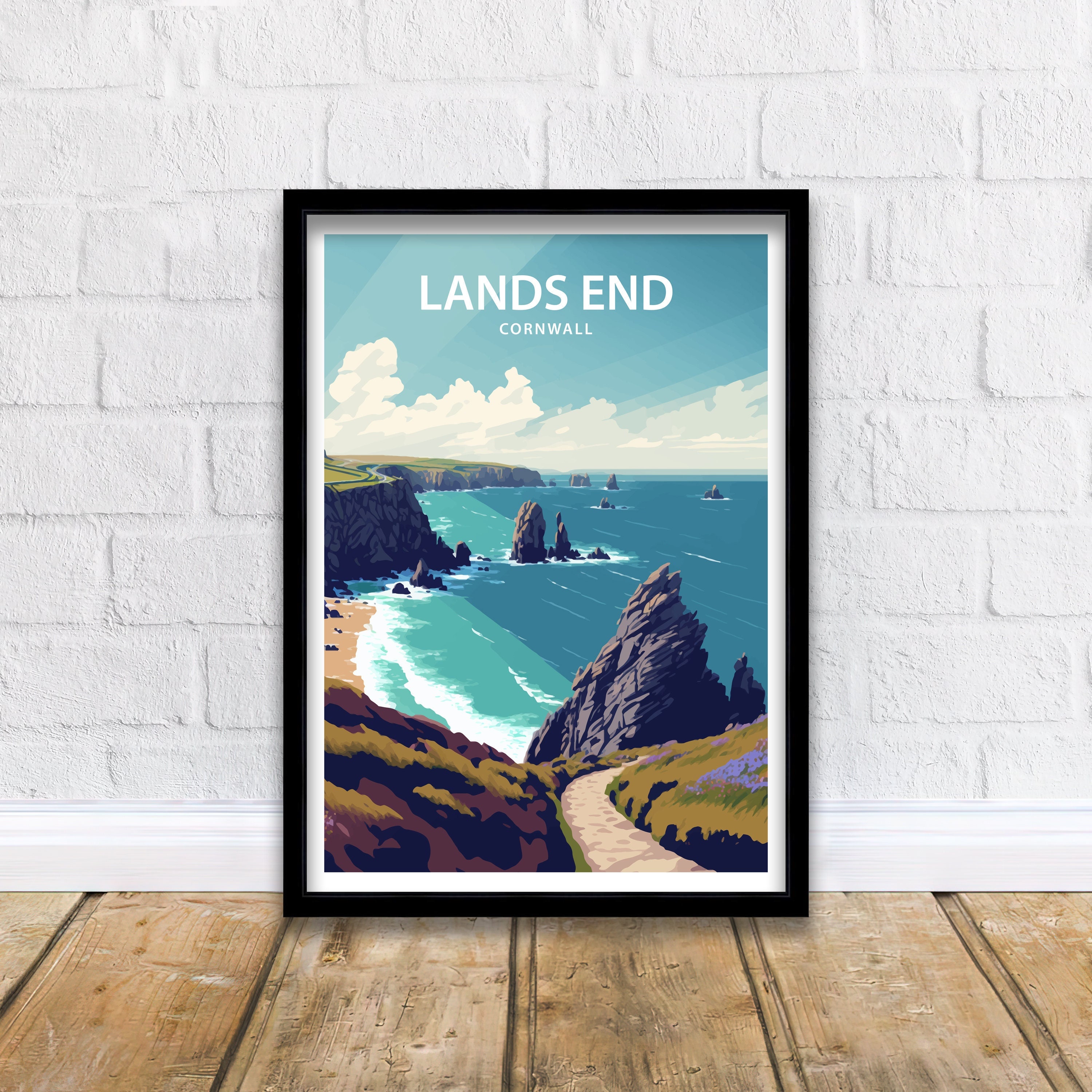 Lands End Art Print | Lands End | Cornwall | Wall Art | Home Decor | Lands End Print | Lands End Poster | Cornwall Poster | Travel Poster