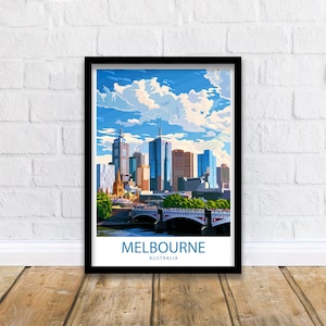Melbourne Travel Print Melbourne Wall Decor Australia Melbourne Art Melbourne Wall Art Australia Poster Gift Melbourne
