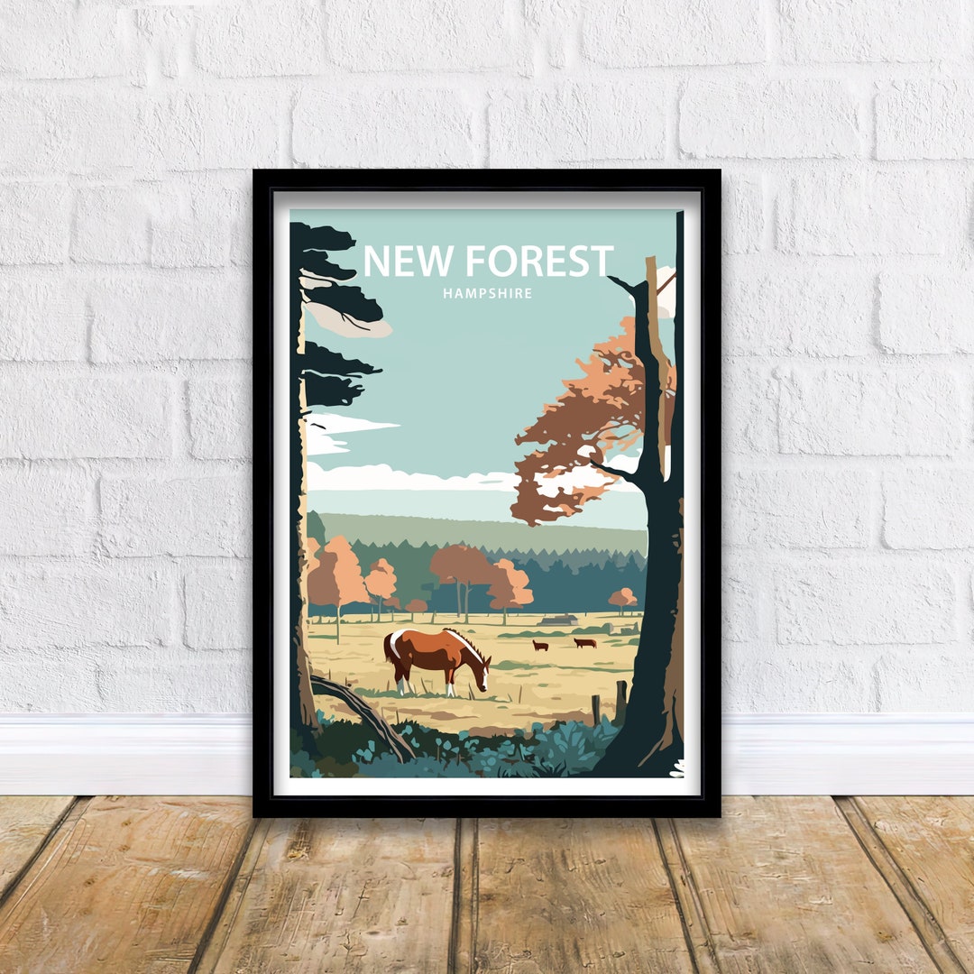 New Forest Art Print New Forest Hampshire National Forest Pony Art ...
