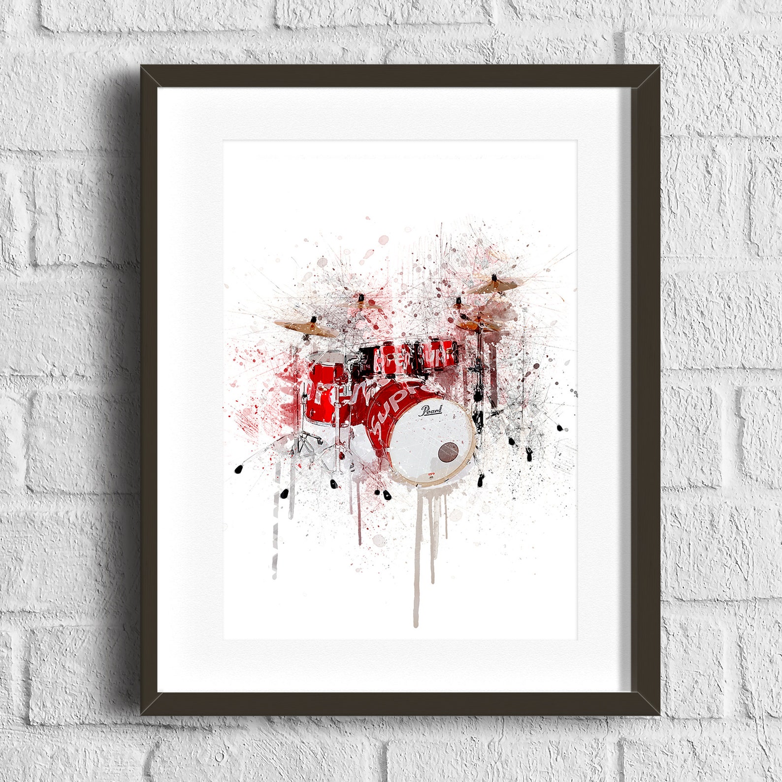 Drums Watercolour Print Instrument Painting Drums painting Etsy