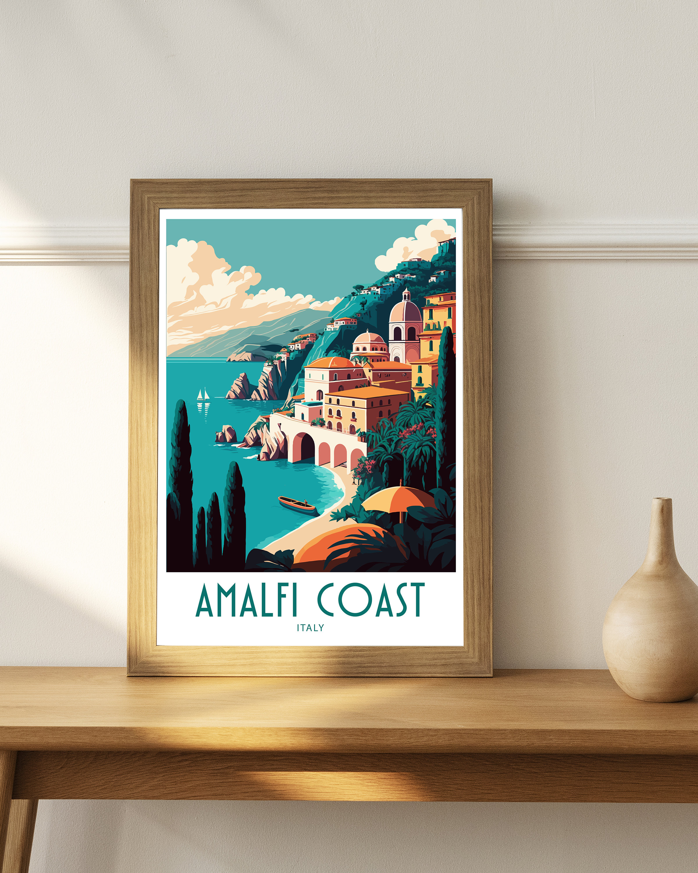 Amalfi Coast Travel Print Amalfi Coast Italy Wall Art Amalfi Coast Home ...