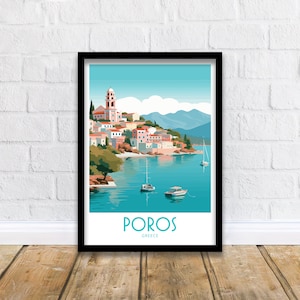 Poros Travel Print Wall Art Poros Wall Hanging Home Décor Poros Gift Art Lovers Greece Art Lover Gift Poros Wall Décor Print Poros Print Art