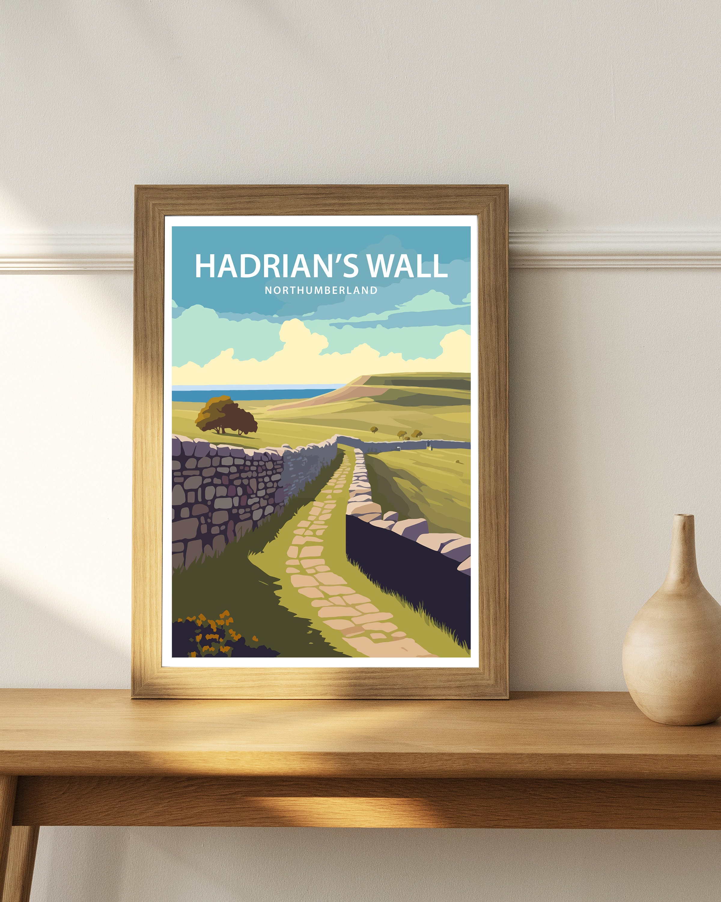 Hadrian's Wall Art Print Hadrian's Wall Art - Etsy UK