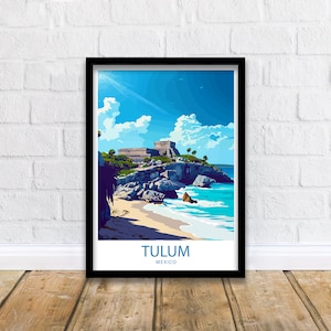 Tulum Travel Print Tulum Wall Decor Mexico Tulum Art Tulum Wall Art Mexico Poster Gift for Beach and Ruins Lovers Tulum Mexico Gift