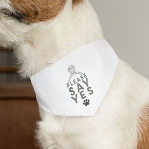 Hondenhalsband | Hondenaanzoekbandana | Zeg ja | Wil je met me trouwen aanzoek met hond of kat | Trouw met mijn mens | Hond vader moeder