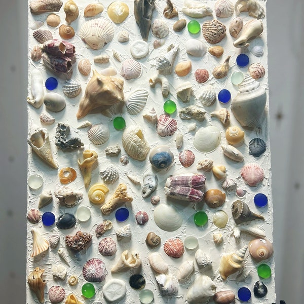 Seashell Symphony: Shell Art, Coastal Art, SeaShell Art, Seaside Wall Art