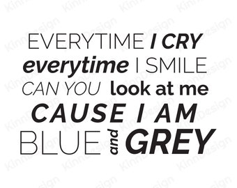 Blue Grey Quote Etsy Blue Grey Quote Etsy