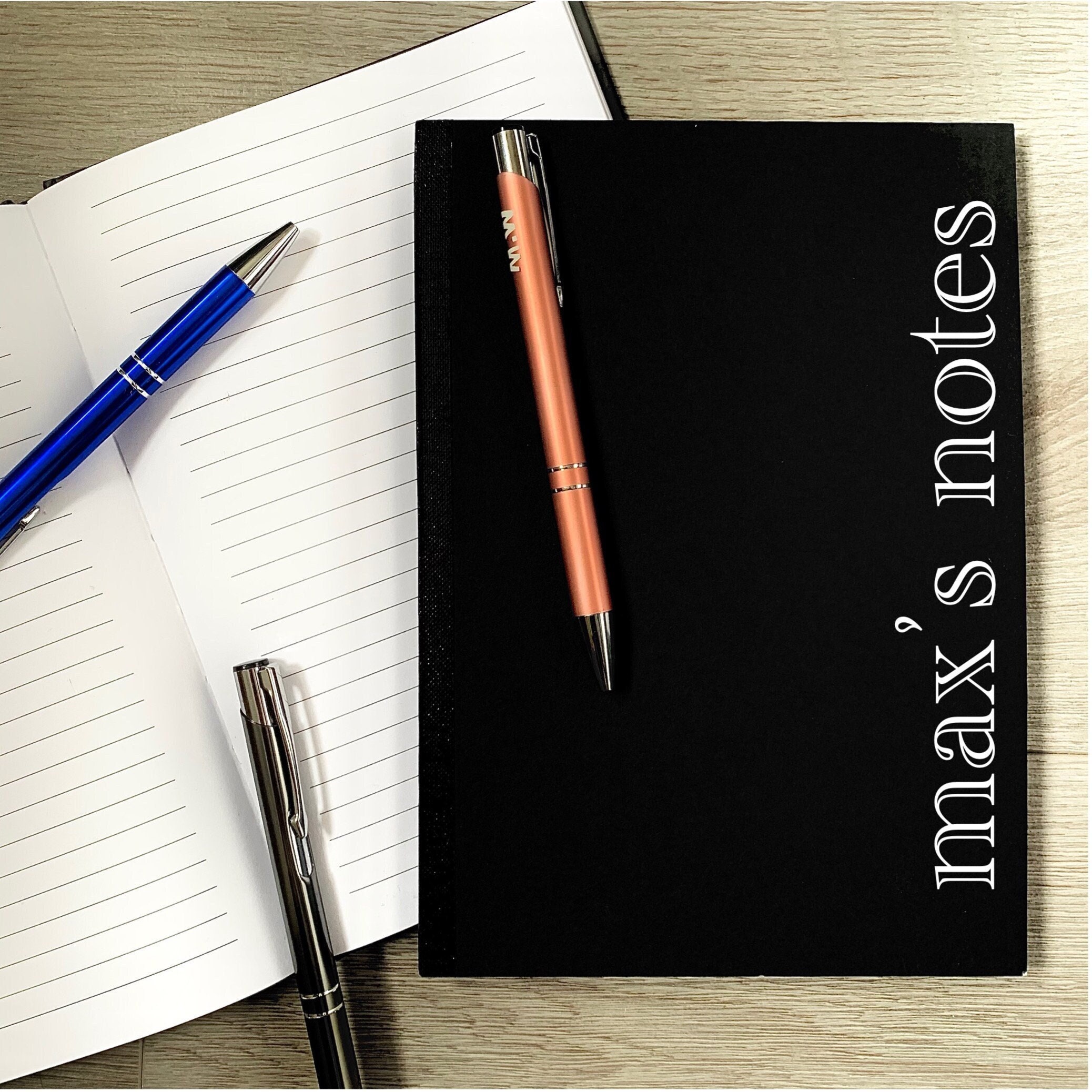 Personalised Notebook & Pen Black A5 Notebook Notebook And Etsy