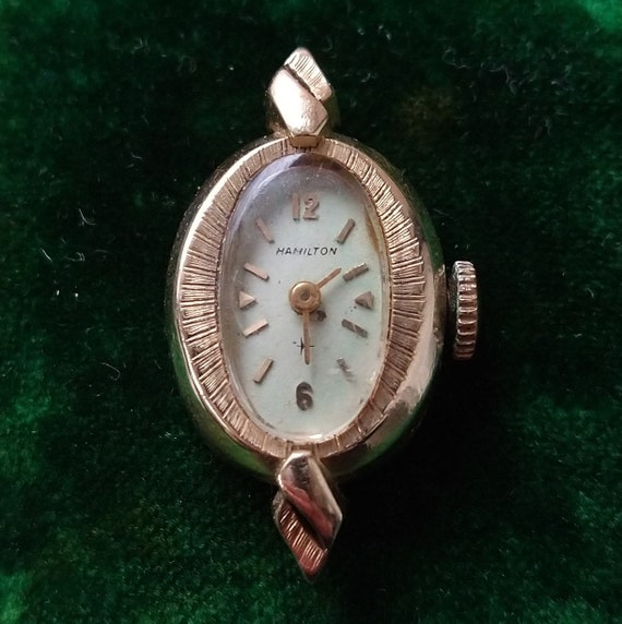 Vintage 14k yellow gold Hamilton watch, vintage 1… - image 1