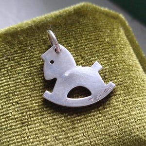 10 Antique Silver Pewter Rocking Horse Charms – 20x22mm – Perfect For Crafting & Jewelry Making