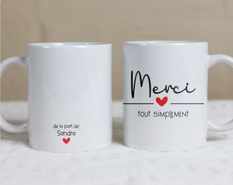 Mug merci personnalisé, cadeau remerciement, tasse merci personnalisée